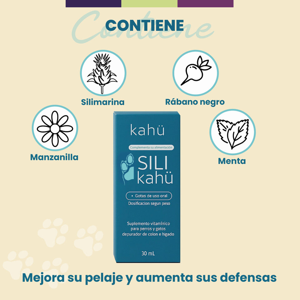SILI KAHÜ - Protector Hepático y Digestivo Natural para Perros y Gatos