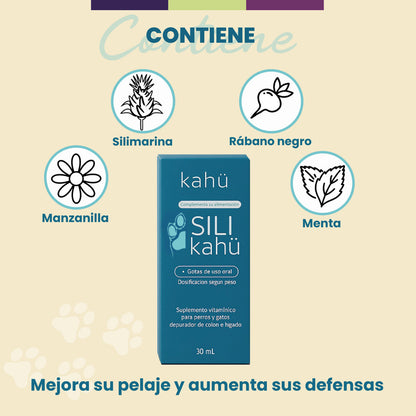 SILI KAHÜ - Protector Hepático y Digestivo Natural para Perros y Gatos